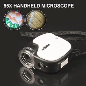 Loupe de microscope à <span class=keywords><strong>LED</strong></span> portable avec zoom 55X, <span class=keywords><strong>lampe</strong></span> d'observation en plastique - Product Image 4