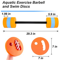 ZONWINXIN barre de natation avec disques d'exercice de l'eau haltère de natation mousse EVA équipement d'exercice aquatique aide à la natation pour adultes