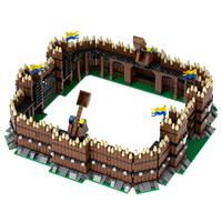Ensemble de blocs de construction de modèles de château médiéval viking occidental, murs de portail militaires, jouets éducatifs créatifs DIY pour enfants MOC5082