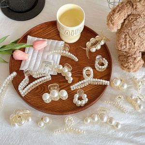 Pince à cheveux coréenne en cristal, perle douce, pince à chignon <span class=keywords><strong>princesse</strong></span> pour l'arrière de la tête, super élégante, faite à la main, style féerique - Product Image 4