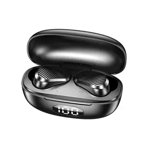 TWS T2 אוזניות V5.2 אלחוטי אוזניות ב-אוזן אוזניות עמיד למים סטריאו ספורט LED דיגיטלי תצוגת אוזניות עבור טלפון נייד
