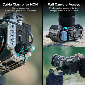 Pour kit de cage de caméra en alliage d'aluminium SmallRig HawkLock avec plaque à dégagement rapide intégrée et poignée en silicone pour <span class=keywords><strong>Sony</strong></span> Alpha <span class=keywords><strong>7C</strong></span> - Product Image 5