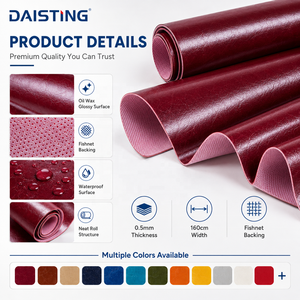 Rouleau <span class=keywords><strong>de</strong></span> cuir synthétique PVC effet huile cirée, simili cuir Rexine, pour revêtement <span class=keywords><strong>de</strong></span> canapé, intérieur <span class=keywords><strong>de</strong></span> voiture, sacs et pochettes, vente en gros, stock OEM - Product Image 3
