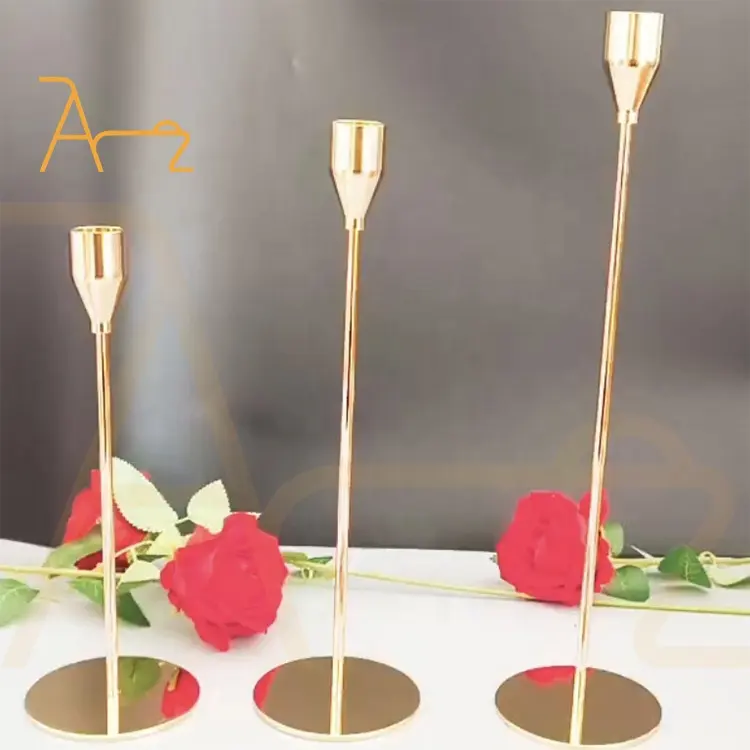 Luxury Wedding Gold Candle Stand Decorative Metal candlestick Taper Brass Candle Holder For Hotel Home Banquet Events Decor