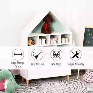 Kindergarten Kinder Bücherregal Kommode Würfel Baby Spielzeug Holz ständer Lagers chrank Weiße Schränke für Kinder Lagerung