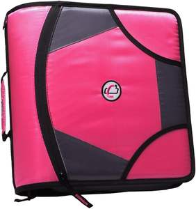 Case-it Classeur à fermeture éclair de taille supérieure de 4 pouces à 3 anneaux en D avec dossier à 5 onglets, rouge, D-186-RED - Product Image 3