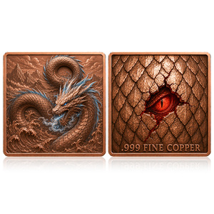 Lingotto di Rame Puro .999 da 5 Once, Lingotto da 10 Once con <span class=keywords><strong>Creature</strong></span> Mitologiche Flameanti, Lingotto di Rame da Collezione per Regalo - Product Image 2