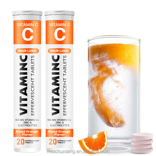 900mg Vitamin C Effervescent Tablets Skin Whitening Supplement L-Glutathione Pill for Teenagers and Adults