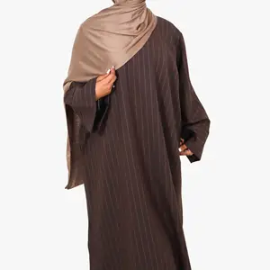 2023 Neue Frauen Muslim Abaya Lange Maxi kleider Streifen Dubai Ramadan Kaftan Islamische Arabische Kleidung