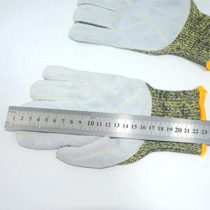Gants en cuir de vache anti-déchirure, anti-perforation, antidérapants, en <span class=keywords><strong>fil</strong></span> d'acier <span class=keywords><strong>Kevlar</strong></span> pour le camping en plein air - Product Image 1