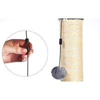 Griffoir pour chat en bois et sisal écologique classique de 35 pouces de hauteur, pour chats de grande taille, utilisation en intérieur, brosse en caoutchouc, fonctionnalités d'auto-toilettage