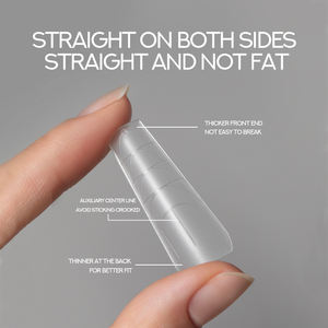 <span class=keywords><strong>BBM</strong></span> demi-couverture Gel souple conseils 240 pièces longs conseils dans la boîte diverses formes Transparent clair carré cercueil doux ongles Gel conseils colle - Product Image 5