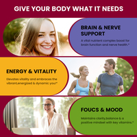 Gouttes de Complexe de Vitamines B Lifeworth avec Supplément de Vitamine B12, Liquide Oral 60ml pour Adultes, Immunité, Énergie, Durée de Conservation de 18 Mois