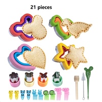 Nouveauté, ensemble de 21 pièces de coupeur de poche en acier inoxydable, mini cueillette de nourriture, bâton de miel, coupe-sandwich aux fruits, sac OPP inclus
