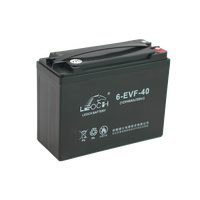 Batterie GEL AGM LEOCH 12V 40Ah 6-EVF-40 à décharge profonde sans entretien pour trottinette électrique, vélo électrique, énergie solaire, onduleur 223x92.5x170mm