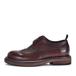 Chaussures Richelieu de luxe pour hommes à bout carré, faites à la main, style vintage, pour mariage, confortables, imperméables, respirantes, légères, patchwork - Product Image 5