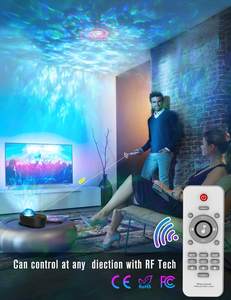 Proiettore a luce notturna a Led ricaricabile a forma di astronave proiettore Laser a onde luminose con telecomando - Product Image 2