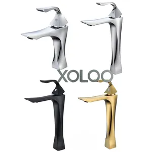 Xoloo khách sạn phòng tắm rửa Đen xử lý duy nhất tay kẽm cơ thể chậu rửa Vanity bồn rửa vòi nước