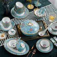 Ensemble de bols en céramique émaillée de luxe, bols en porcelaine de Jingdezhen, compatibles micro-ondes, personnalisables, cadeau haut de gamme, vente en gros