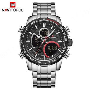 Montre décontractée à double affichage NAVIFORCE 9182, chronographe d'affaires pour homme, vente chaude, montre-bracelet numérique à quartz avec date pour homme - Product Image 1