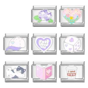 Bricolage à la mode fait à la main breloques italiennes <span class=keywords><strong>Module</strong></span> créatif épissage <span class=keywords><strong>élastique</strong></span> Bracelet en <span class=keywords><strong>acier</strong></span> inoxydable bijoux accessoires - Product Image 5