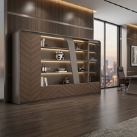 Armoire de classement de luxe légère, grande capacité, en bois, pour bureau de direction, avec logo personnalisable