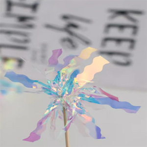 พู่ประดับเค้กพลาสติกรูปดาวสีสันสดใส เทียนวันเกิด แพ็ค 5 ชิ้น - Product Image 1