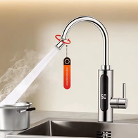 Robinet d'eau électrique de cuisine à chauffage rapide, eau chaude instantanée, monocommande, rotatif à 360°, en acier inoxydable, pour camping-car, extérieur, hôtel