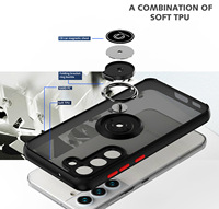Étui de téléphone de luxe mat avec béquille magnétique intégrée à 360° pour iPhone Samsung A34 A54 MOTO E14/MOTO G04/Moto G04s/ZTE A34 A35