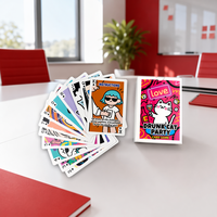 Jeu de cartes personnalisé pour fêtes en famille Drunk Cat – Édition couleur personnalisée, boîte en papier durable, jeu de cartes illustré avec logo