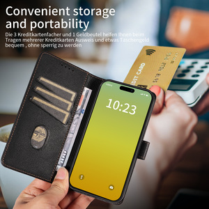 Pour étui à <span class=keywords><strong>rabat</strong></span> en cuir portefeuille de la série <span class=keywords><strong>Iphone</strong></span> <span class=keywords><strong>avec</strong></span> porte-carte support de blocage RFID étui de téléphone intérieur en TPU antichoc pour Samsung - Product Image 3