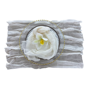 Servilleta de lino bordada hecha a mano blanca de alta calidad, servilletas de tela desechables de estilo moderno duradero, venta al por mayor disponible - Product Image 6