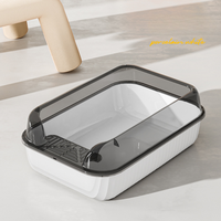 Litière pour chat en plastique PP écologique, grande et carrée, facile à nettoyer, capacité 20L, avec accessoires pour litière pour chat