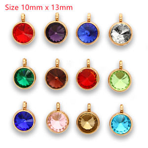 8X11Mm 10X13Mm Kristal Batu Kelahiran Pesona Berlian Imitasi + Baja Nirkarat Pesona Warna Perak Membuat Perhiasan Diy Aksesoris - Product Image 3