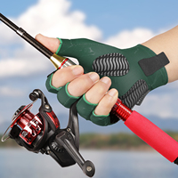 Gants de pêche en soie glacée Vilico unisexes professionnels pour l'extérieur, verts, protection solaire estivale, haute élasticité, antidérapants, demi-doigts