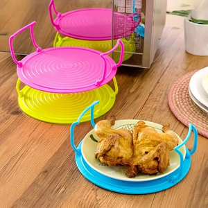 Estante de vapor apilador de platos para microondas de 2 capas, organizador de bandeja de microondas duradero para calentar alimentos, almacenamiento de cocina y espacio Savi, 1 unidad - Product Image 3