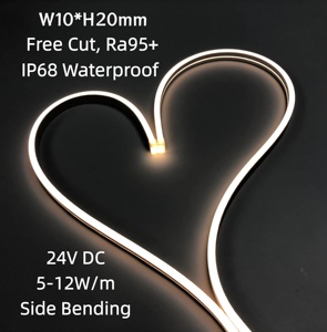 Tira de neón LED avanzada de corte libre, impermeable IP68, Ra95+, flexible lateralmente, 24V, para exteriores, centros comerciales, edificios, torres, villas, logotipos y vestíbulos - Product Image 1