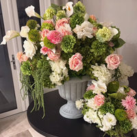 Boule de fleurs SY - 60 cm - Rose et vert - Couleurs chaudes personnalisées - Centre de table de mariage - Vente flash - Décorations de mariage