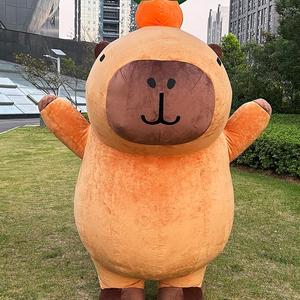 Disfraz Inflable de Capibara XL, Disfraz de Dibujos Animados Verde Brillante <span class=keywords><strong>para</strong></span> Fiestas, Actuaciones, Halloween, Celebridad de Internet, <span class=keywords><strong>Muñeca</strong></span>, Pájaro, Oso, Perro - Product Image 3