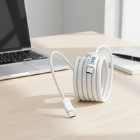 Câble de charge rapide USB-C certifié 5 Gbps, 60 W PD, en nylon tressé TPE, 0,25 m, prise sécurisée portable pour iOS, conducteur en cuivre pur