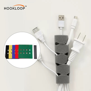 Nouvelle tendance gris crochet et boucle attaches de câble organisateur de câble de bureau/gestion adhésif crochet et boucle pince de câble - Product Image 2