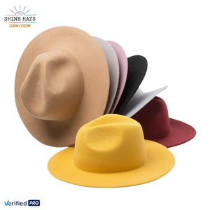 Shinehats vente en gros Western Fashion haute qualité Chapeau Vintage Designer vache garçon Logo personnalisé Cowboy laine feutre Fedora chapeau - Product Image 1