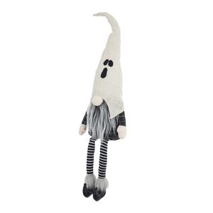 DB 8.3x4x31.5 Halloween Décor Blanc Fantôme Chapeau Assis Gnome avec Tissu pour Décorations De Vacances - Product Image 3