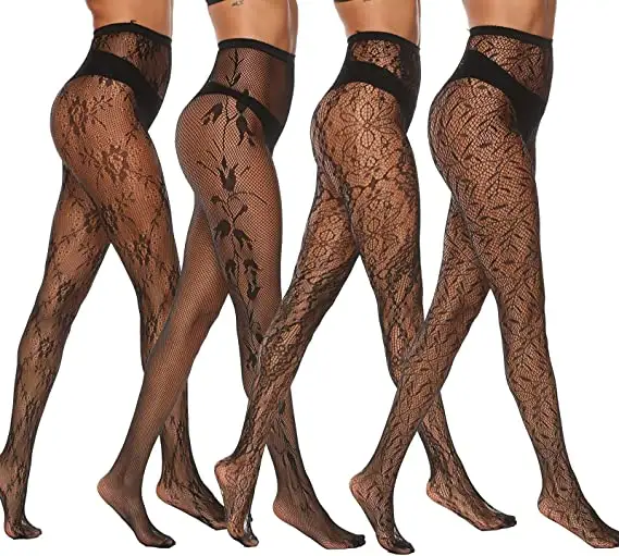 2023 Customized Retro Women High Waist Tights Fishnet Mesh Tights Sexy Dress Black Fishnets Net Stockings Pantyhose