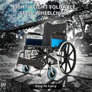 Fauteuil roulant manuel léger et portable certifié CE, pliable, en acier, design scooter, adapté aux personnes âgées, produit national - Product Image 2