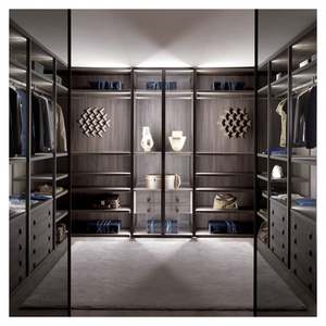 Armoire sur mesure avec porte en verre et bandes lumineuses, mobilier de dressing, série haut de gamme, dressing - Product Image 4