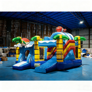 Structure gonflable avec toboggan, design tortue de mer, avec mur d'escalade, pour entreprise de location, personnalisable/OEM - Product Image 2