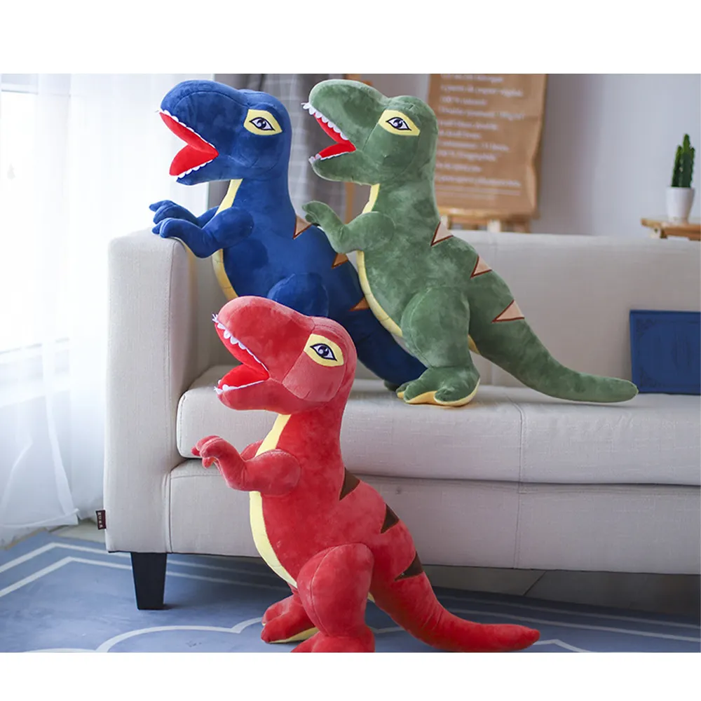 Yüksek kaliteli Jumbo dev Mini gerçekçi dolması Boys nosaurus hayvan topluca yumuşak dinozor oyuncaklar peluş dinozor t-rex için Boys