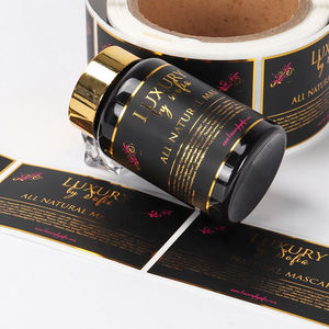 Maßgefertigte Goldfolie Wasserfeste Vinyl-Kosmetikflaschenetiketten Privates Logo Hautpflege-Serum Selbstklebende Rollenaufkleber Spot-UV-Druck - Product Image 3