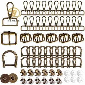 빛나는 골동품 황동 금속 아연 합금 강한 벨트 스트랩 개 후크 가방 액세서리